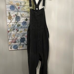 Aerie Charcoal Denim Overalls